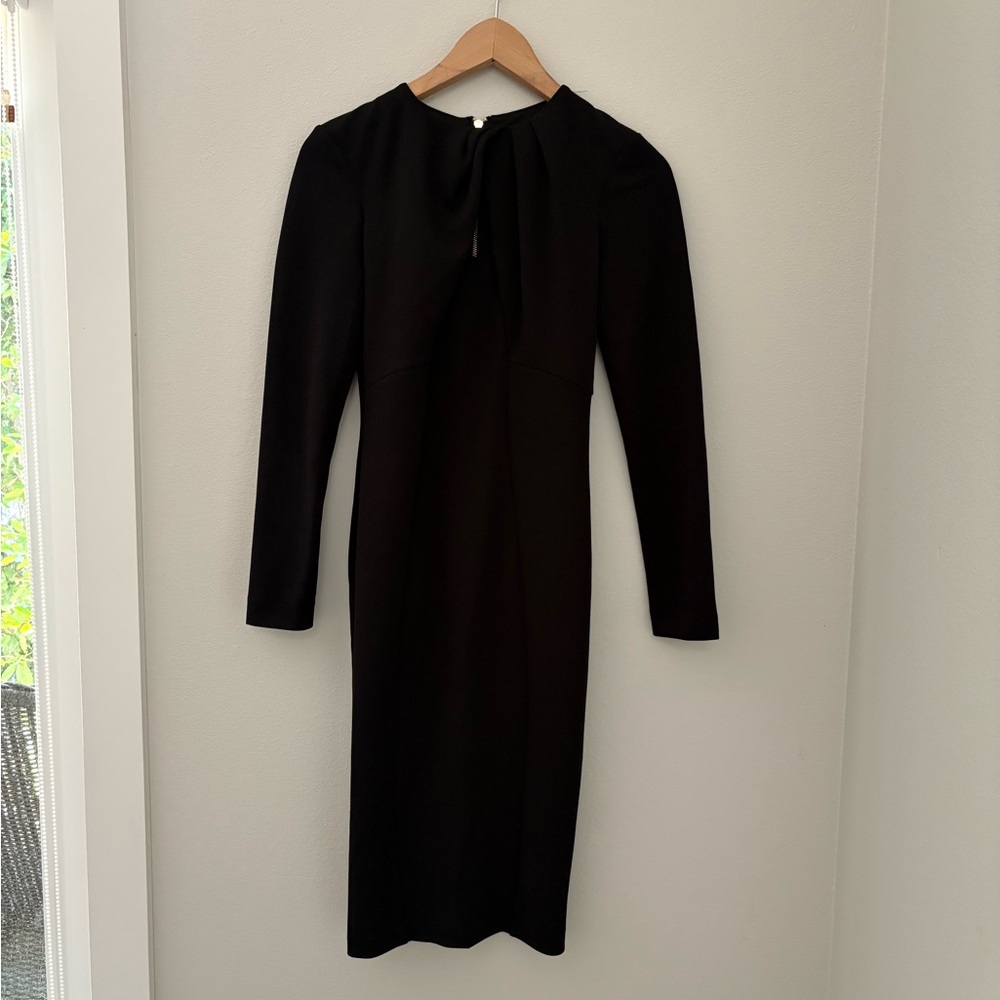 NWT Alexia Admor Classic Midi Black Long Sleeve Dress Sz XS